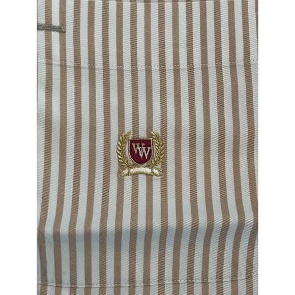 Woods & Woods Men's Button Down striped shirt. Brown/white. Logo. XL - Picture 4 of 7